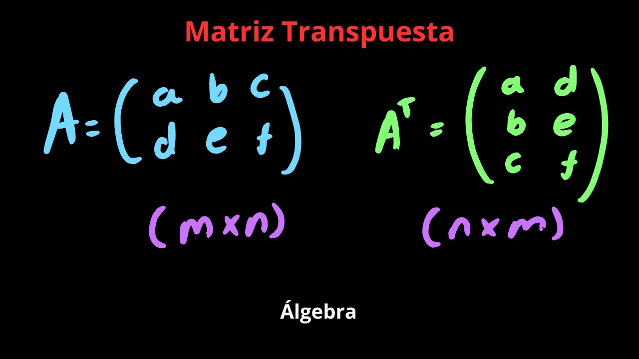 Matrices Transpuestas y Dos Ejemplos | Álgebra