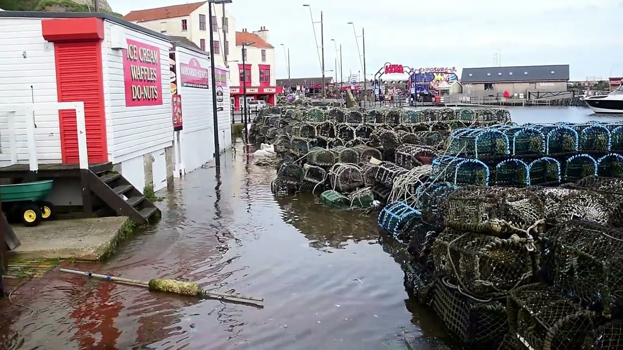High tide 8 April at Scarborough