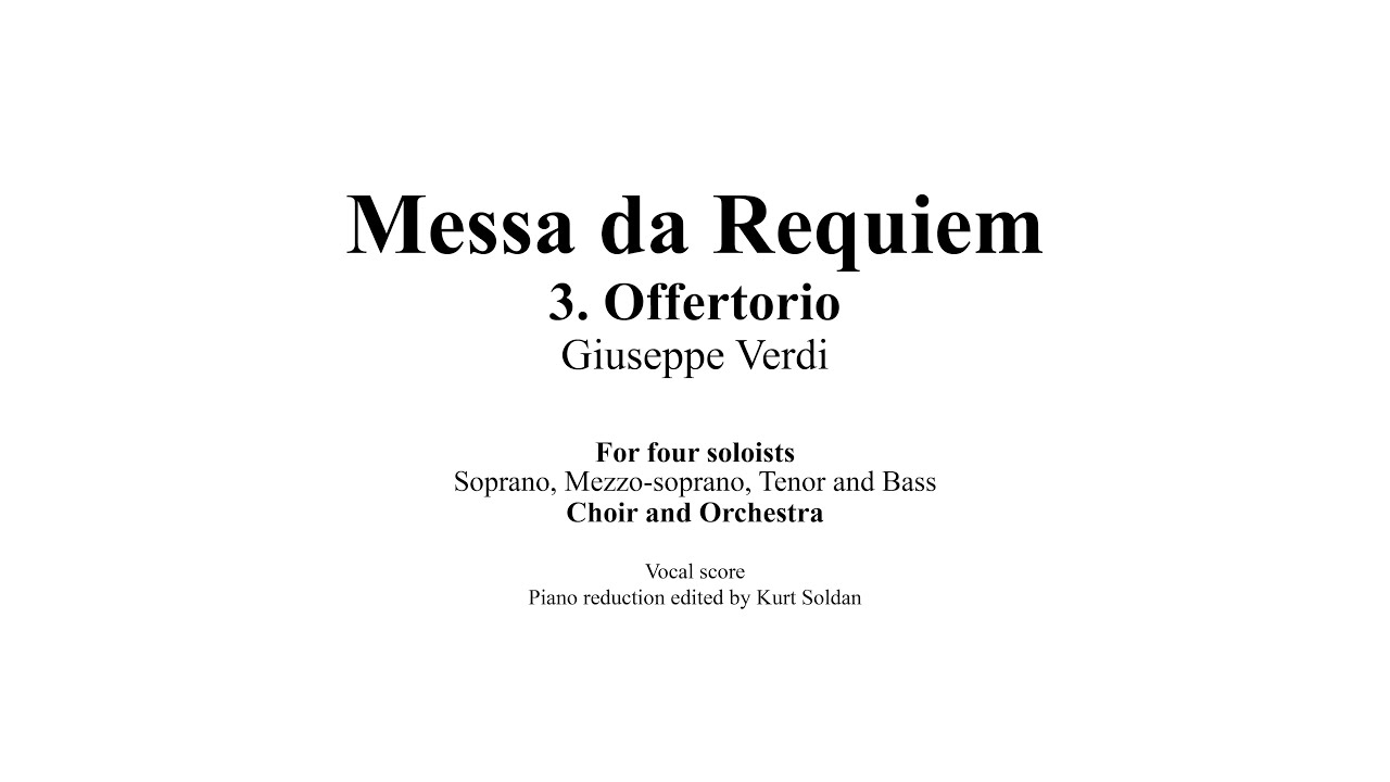 Requiem - Verdi | 3. Offertorio (Vocal Score)