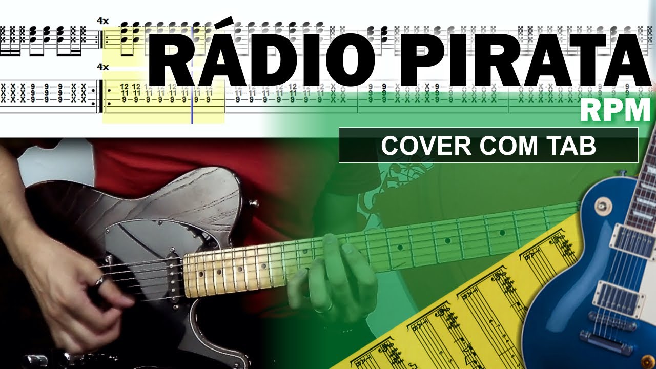Rádio Pirata | Guitarra Cover Tab | Riff Original | Backing Track com Vocal 🎸 RPM