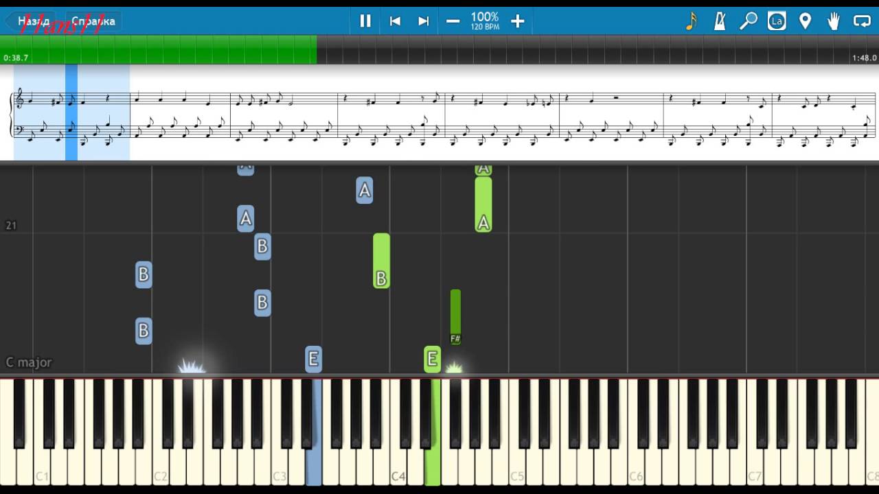 Комбинация - American Boy на пианино (piano cover) [Synthesia] by 11ans11