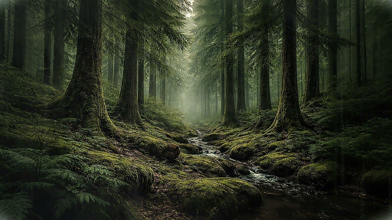 Misty Green Forest Rain • Deep Calm Ambient