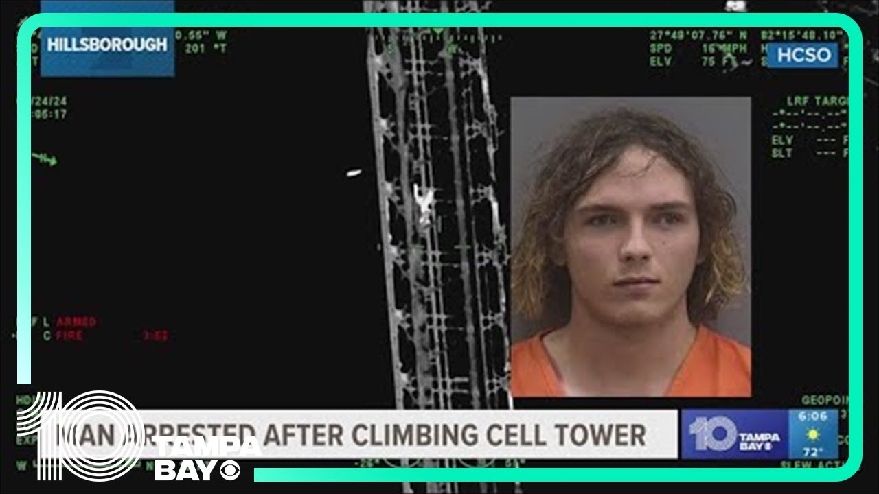 19-year-old arrested after climbing cell phone tower in Hillsborough County