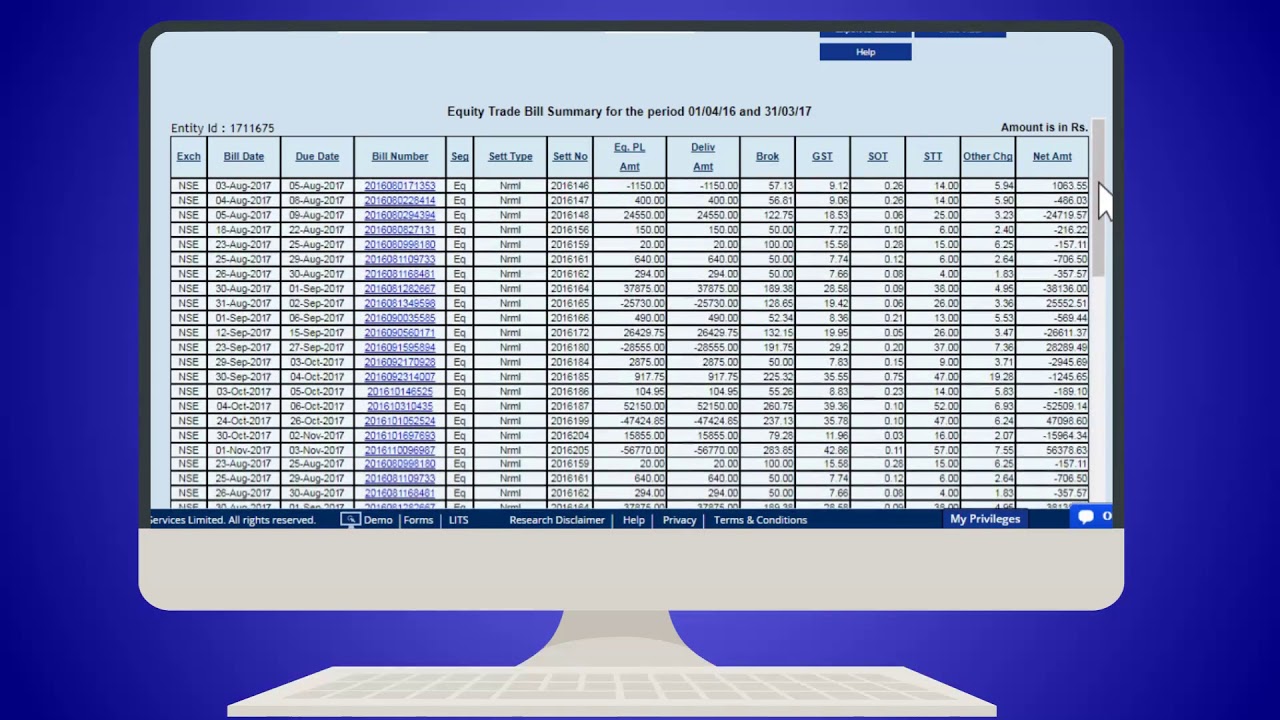 Order Log, Trade Details & Trade Bills Statement - mPowered | HDFC Securities