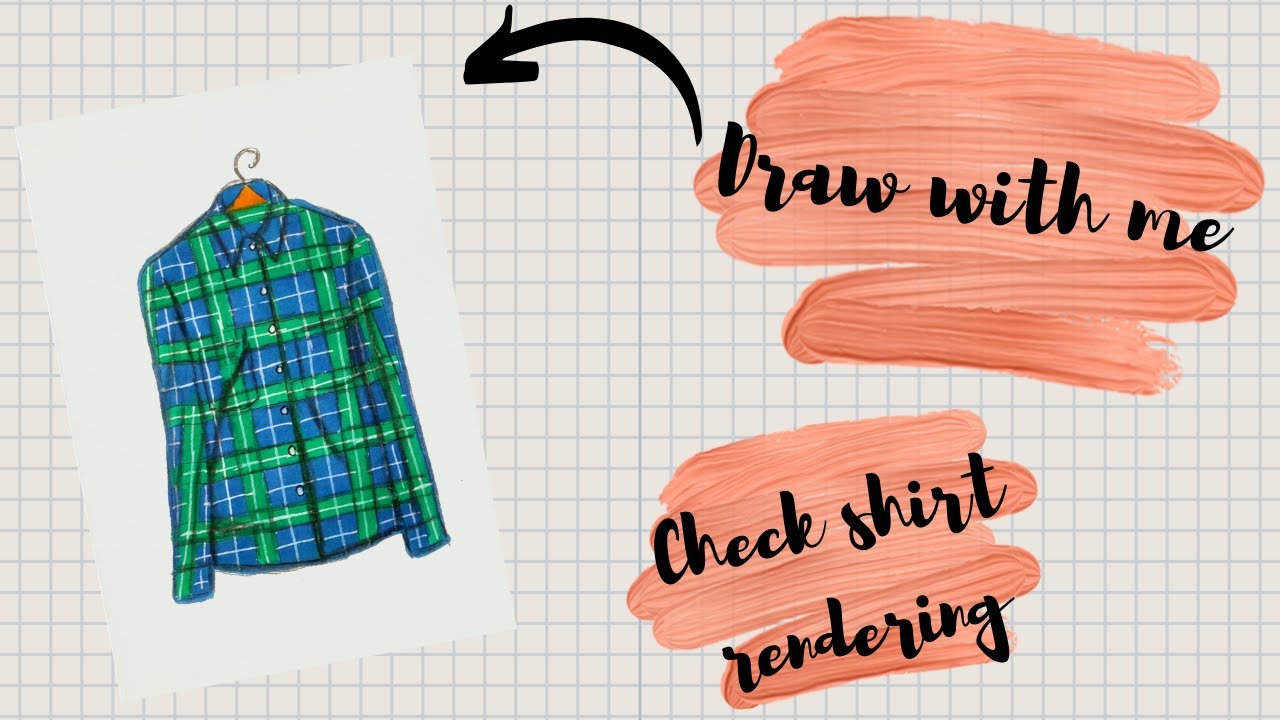 How To Draw A Check Shirt | Fashion Illustration | Beginner's friendly | Fabric Rendering