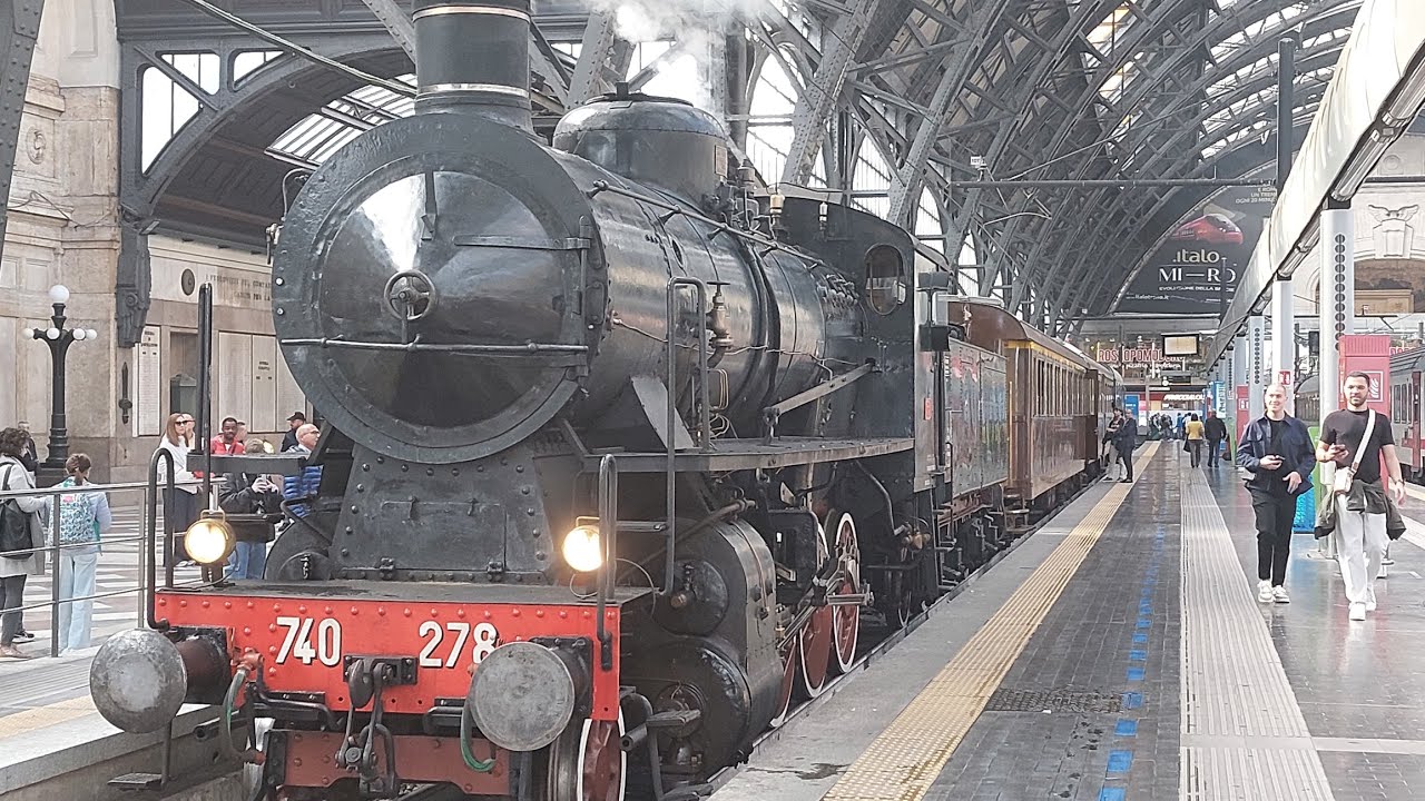 Locomotiva a vapore gr.740 278 a Milano C.le