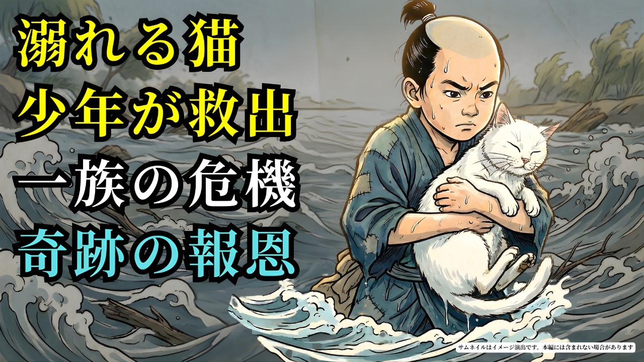 川で溺れていた猫を救った一人の少年。恩返しの日、その小さな命が一族を「滅亡の危機」から救い出す (AIフィクション) | 野談 | 伝説 | 昔話 | 説話 | 民話
