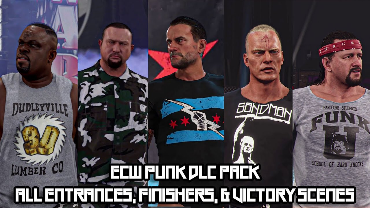 WWE 2K24 - ECW PUNK DLC PACK ALL ENTRANCES, FINISHERS, & VICTORY SCENES