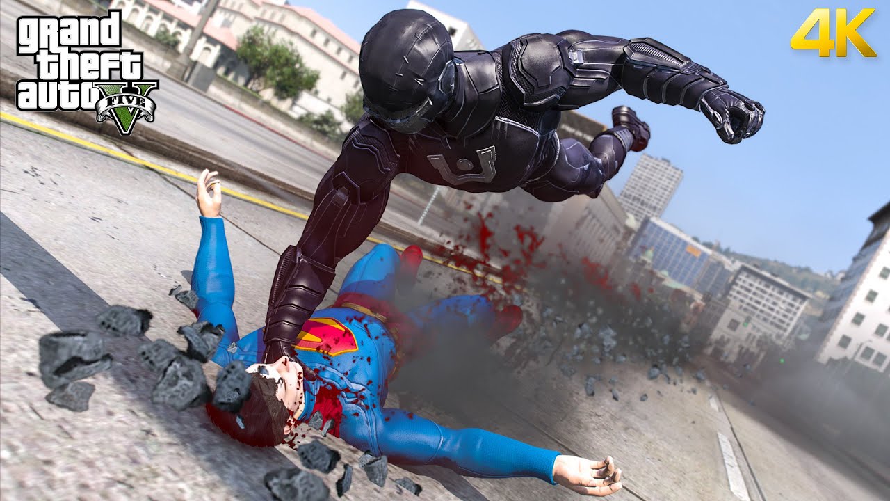 GTA 5 - Superman VS Ultraman From The New Superman Movie Final Battle!