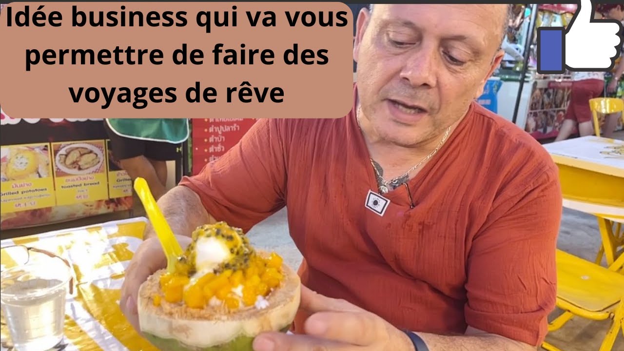 Vlog concept glace à la noix de coco en direct de Thaïlande