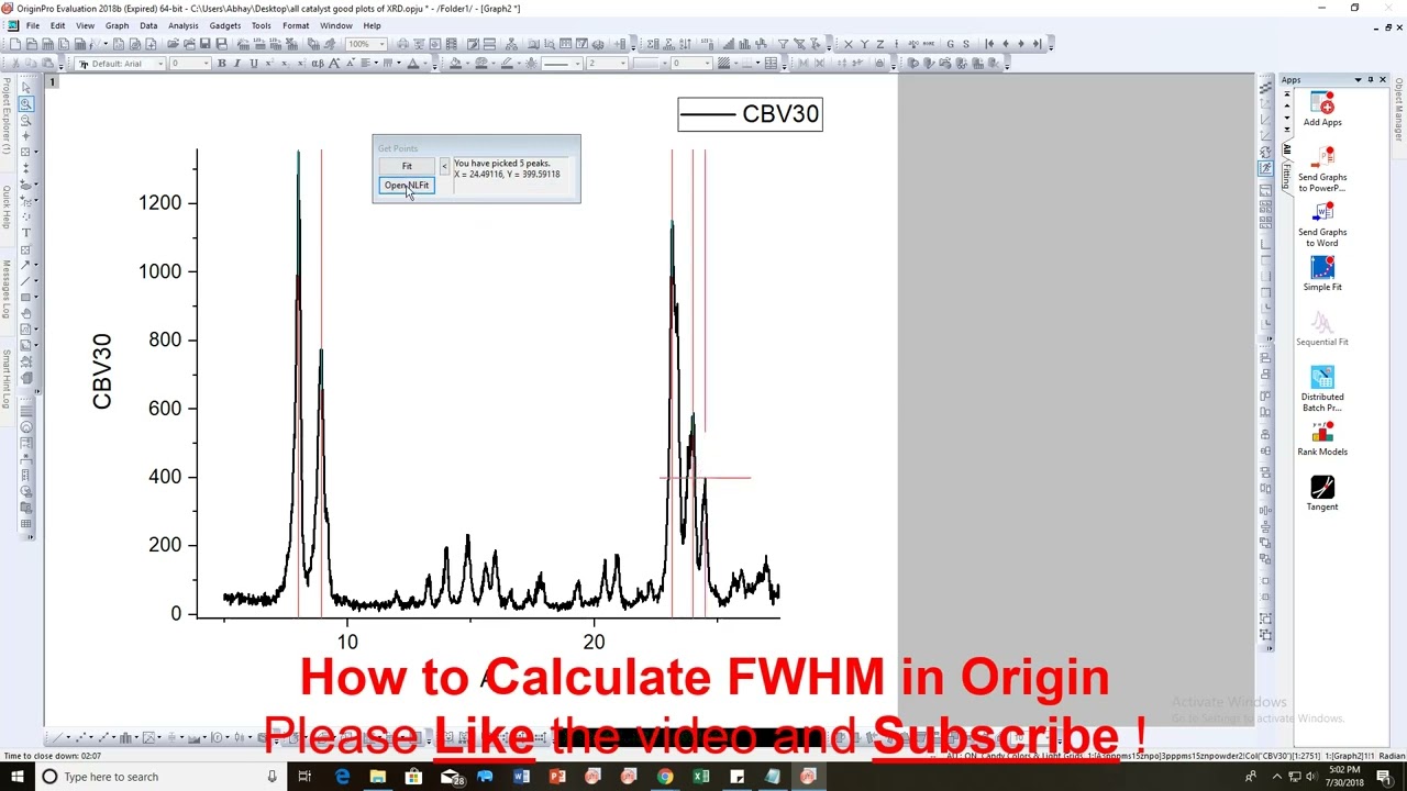 How to Calculate XRD FWHM in Origin Pro | A Step-by-Step Guide