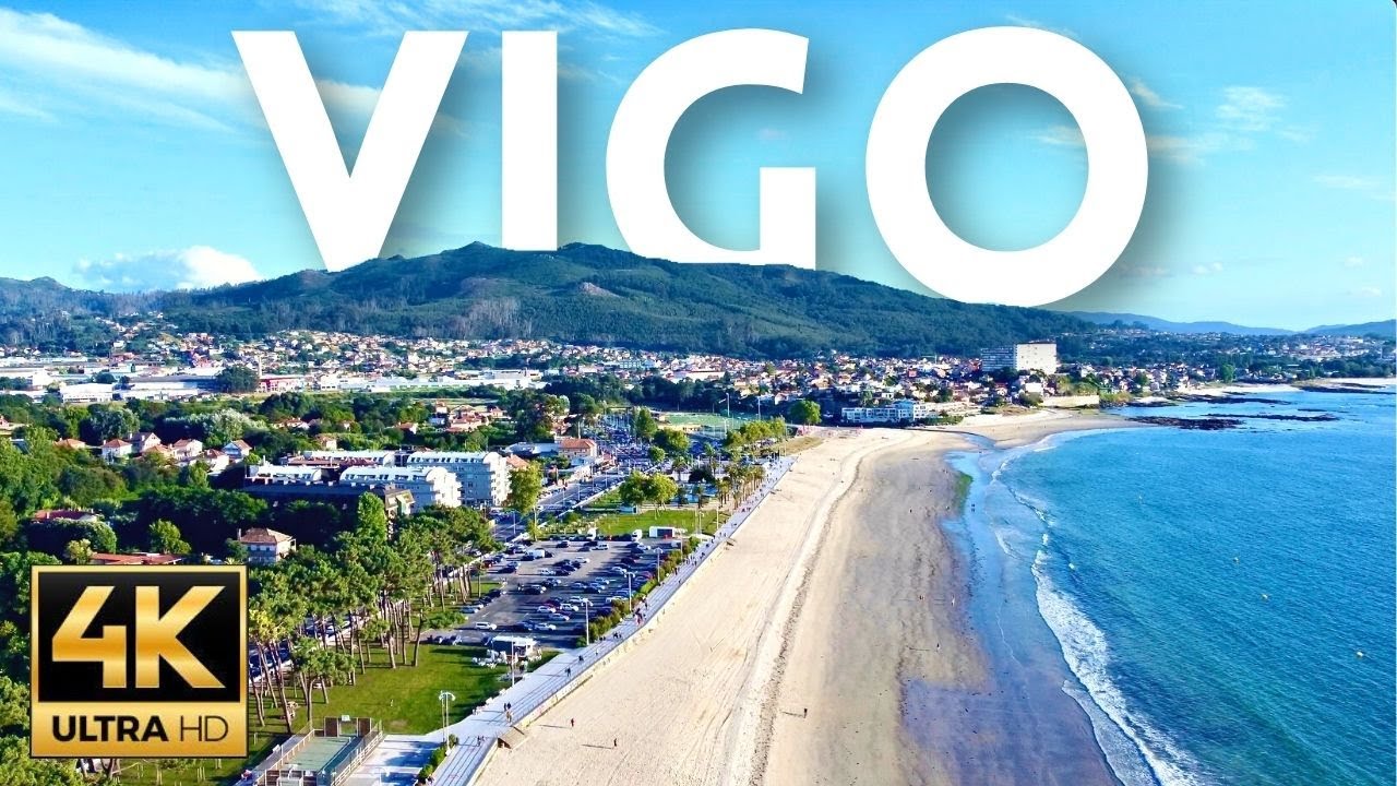 Flying Over Amazing Beaches in Vigo Galicia | 4K Aerial View