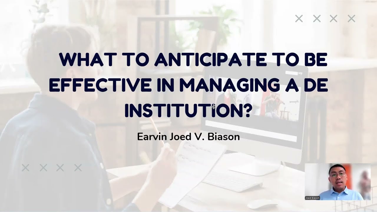 9.2 Anticipation & Effective Management of DE Institution