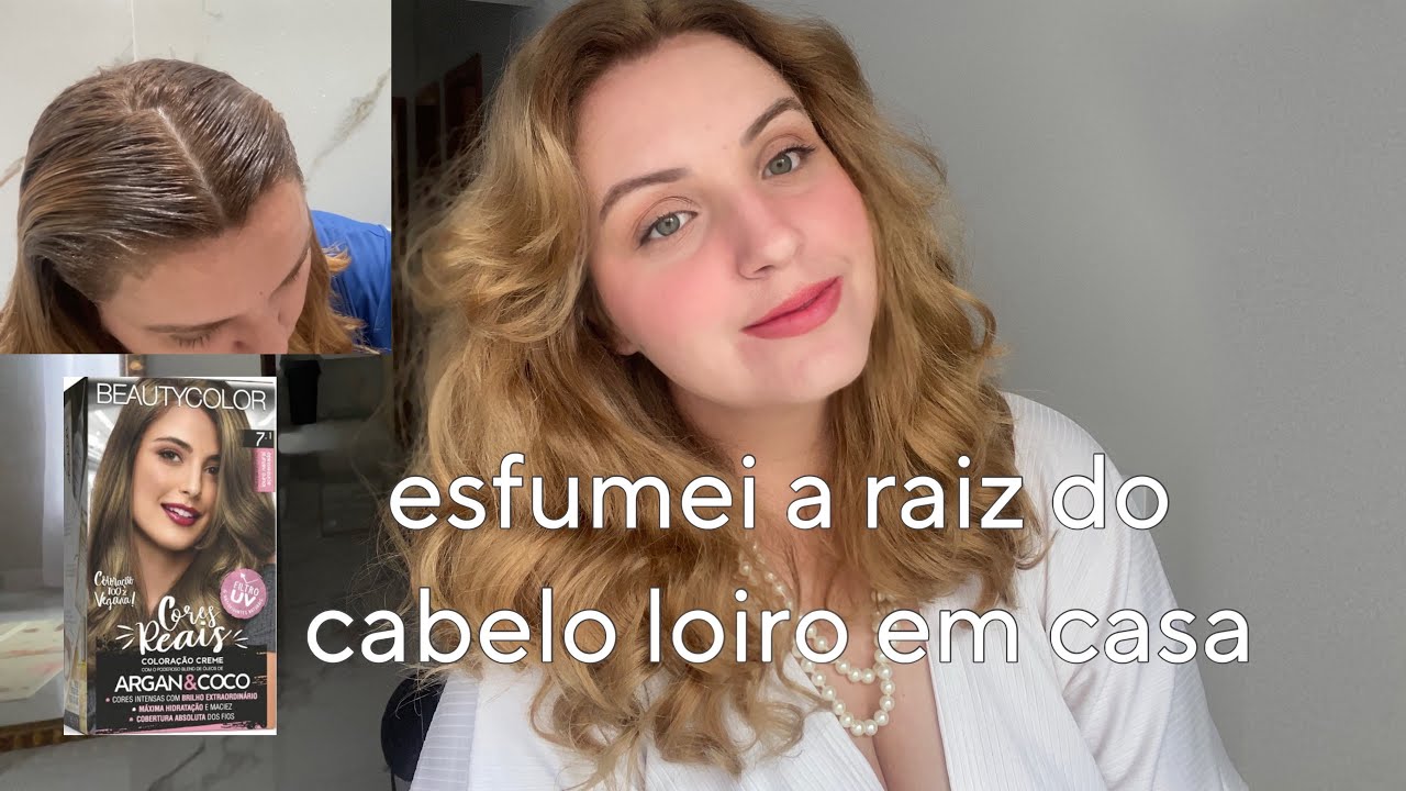 Como esfumar a raiz do CABELO LOIRO EM CASA SOZINHA. Usei Beautycolor 7.1✨