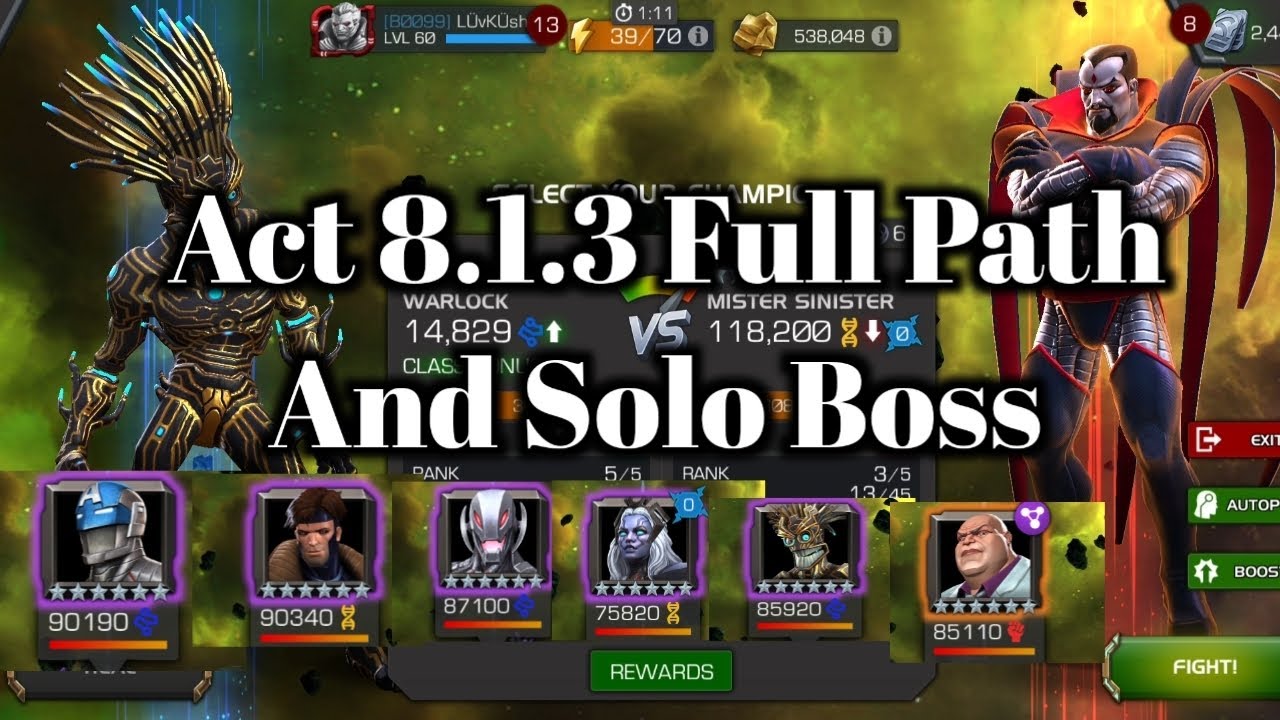 Mcoc Act 8.1.3 Easy Path And Boss | Mcoc Act 8.1.3 Mister Sinister Boss Solo | Mcoc Ishvalangaming |