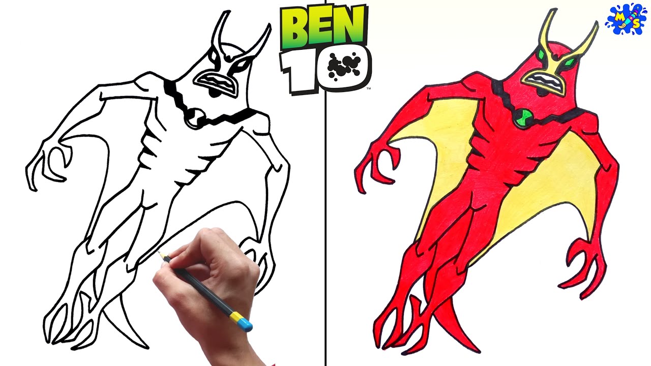 How to Draw Jetray from Ben 10 Alien Force || Step by step