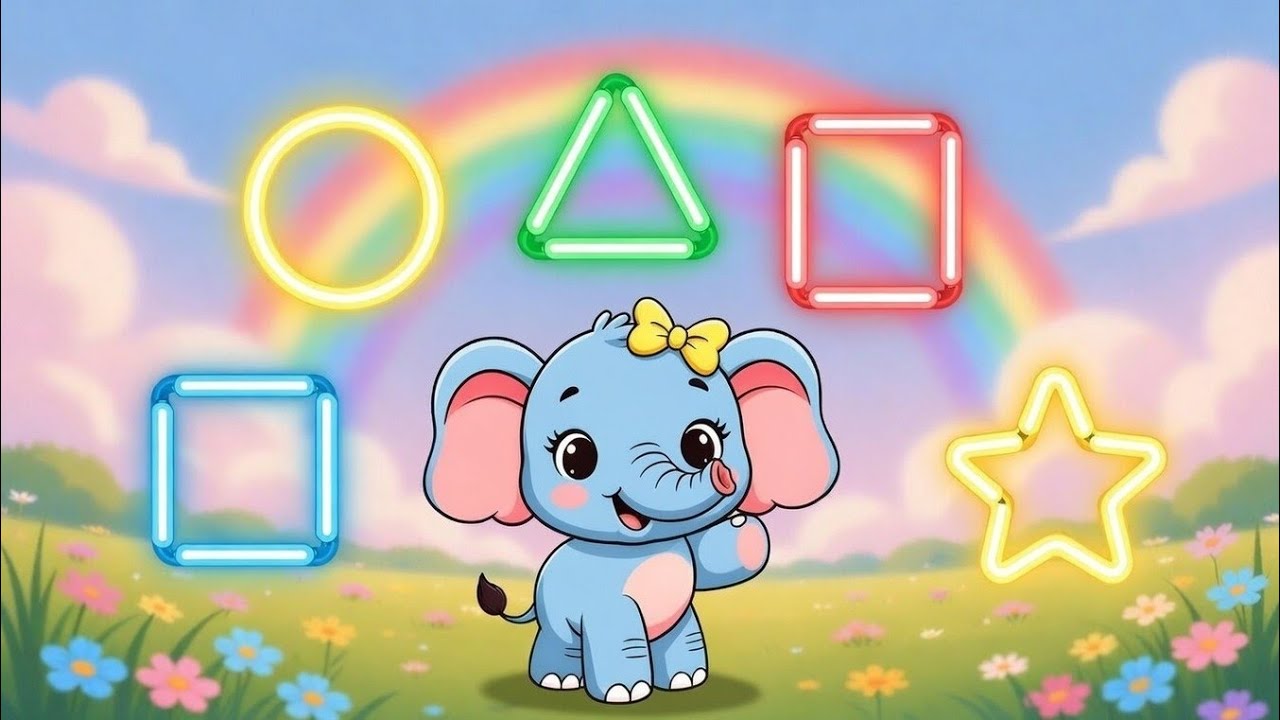 Learn Shapes with Ellie 🐘 | Fun Shapes Song for Toddlers |@ellieshappyrhymes 