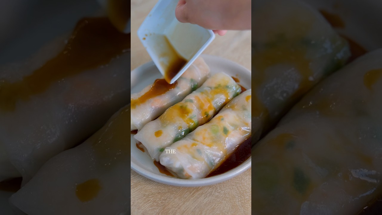high protein dim sum (shrimp rice rolls) with 37g of protein per serving!
