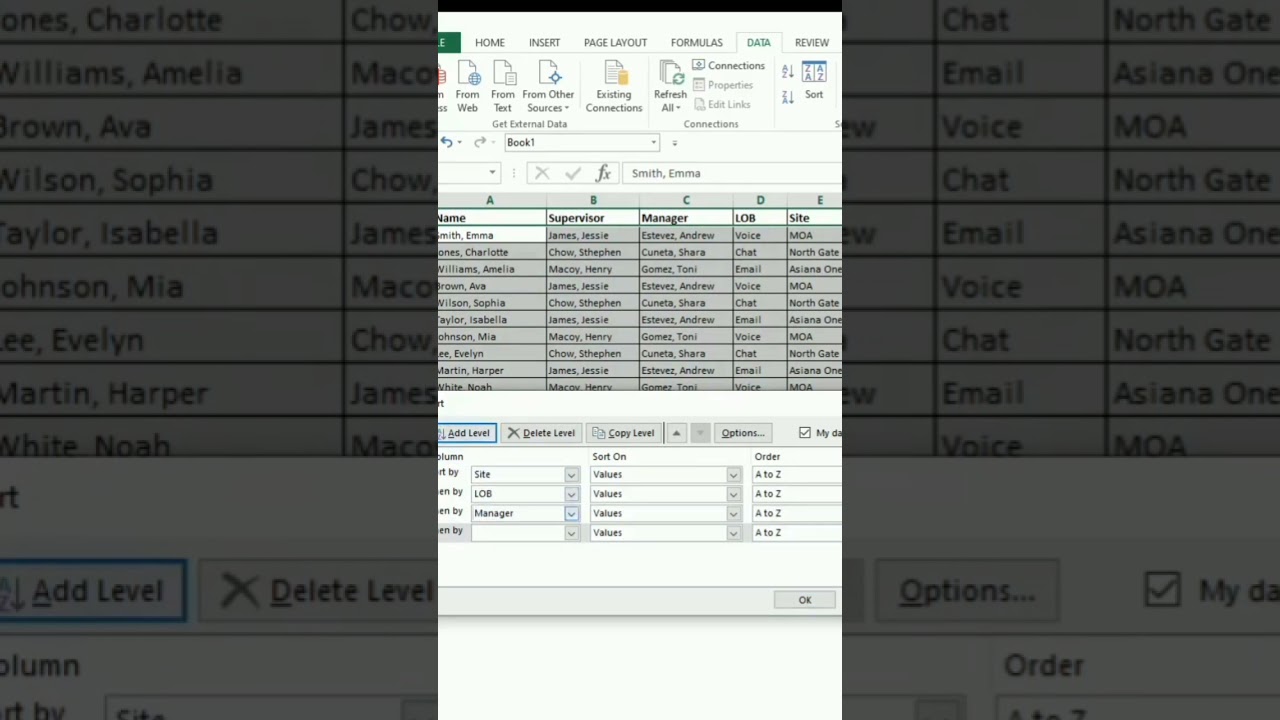 How to Sort Multiple Columns in Excel