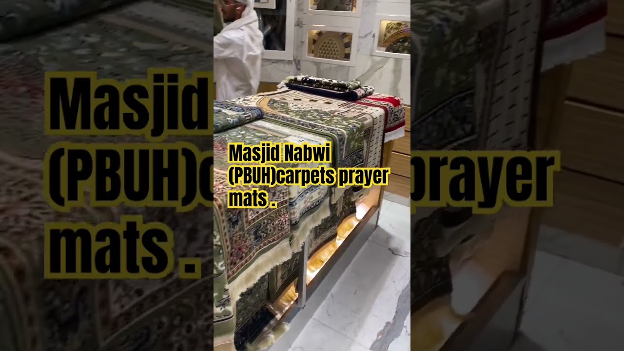 Madina green carpet prayer mats.