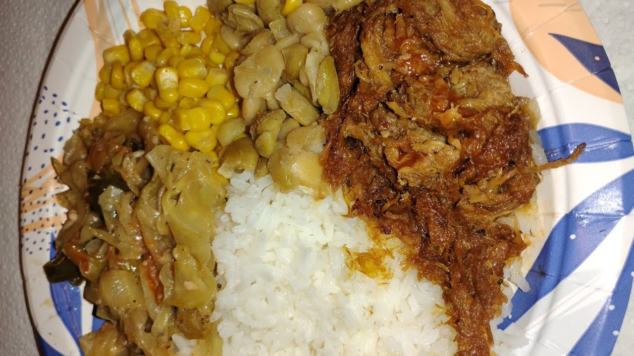 OMAD Sunday Dinner Mukbang 😋 Pulled pork, cabbage, rice, corn, Lima beans 