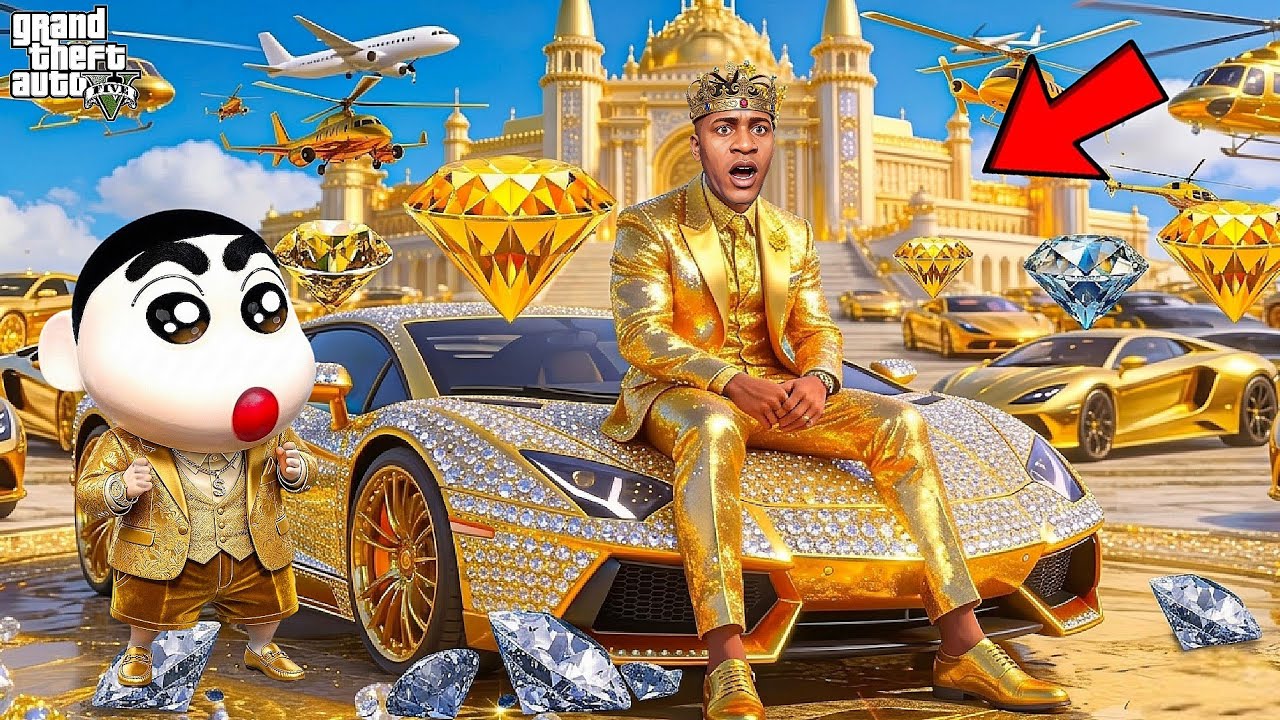 Franklin & Shinchan Become GOLDEN BILLIONAIRE 😱🔥 | GTA 5