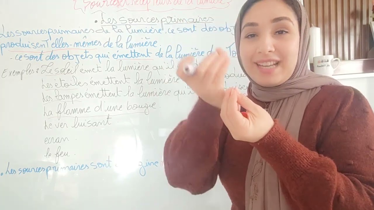 sources et récepteurs de la lumière منابع ومستقبلات الضوء (شرح الدرس)
