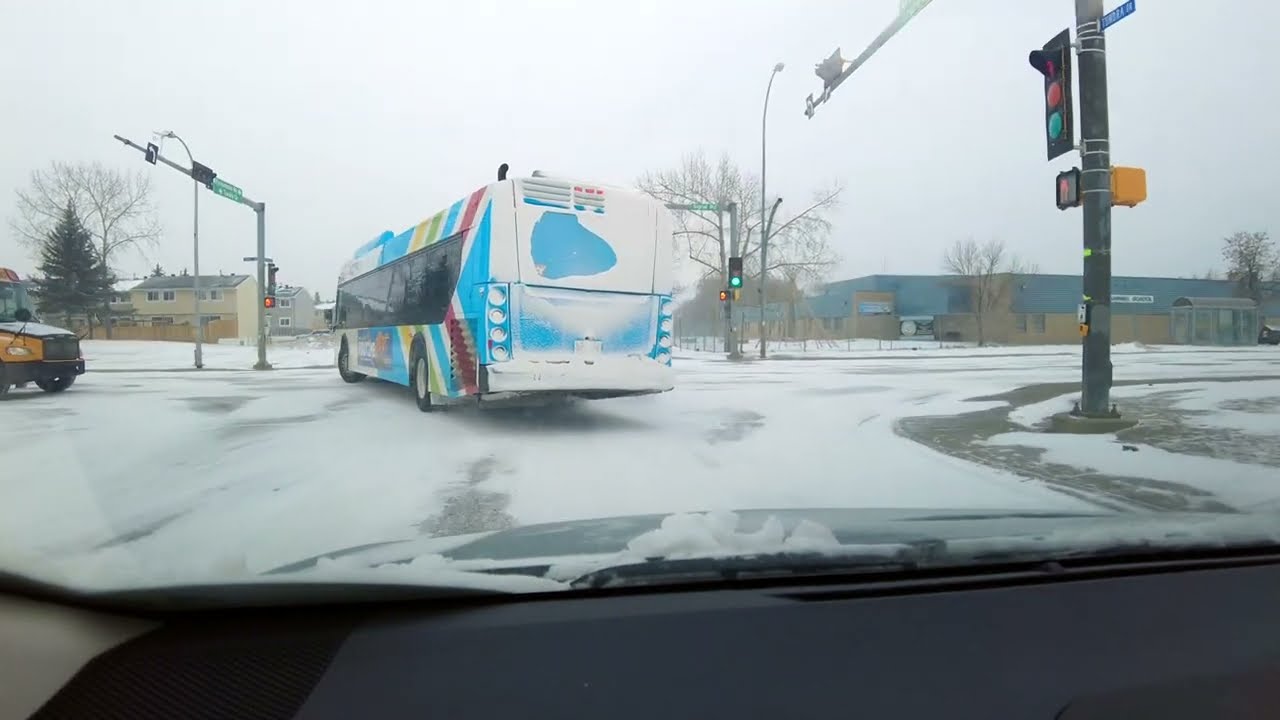 Driving around Fort McMurray on a snowy day