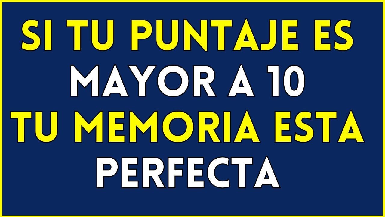 TU CEREBRO AÚN ESTÁ BIEN - ¡SI PUEDES OBTENER UNA PUNTUACIÓN DE 10 SOBRE 30! 🧠💡