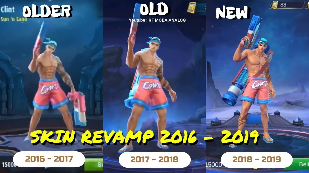 Mobile Legends Hero SKin Evolution and Revamp from 2016 to 2019