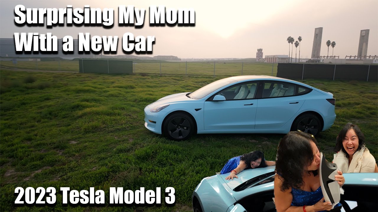 Surprising My Mom with A New Car | Tesla Model 3