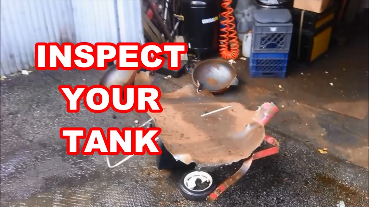 Maintain the Lethal Tank in your Shop -- Air Compressor Safety    Keep it DRY / Inspect it