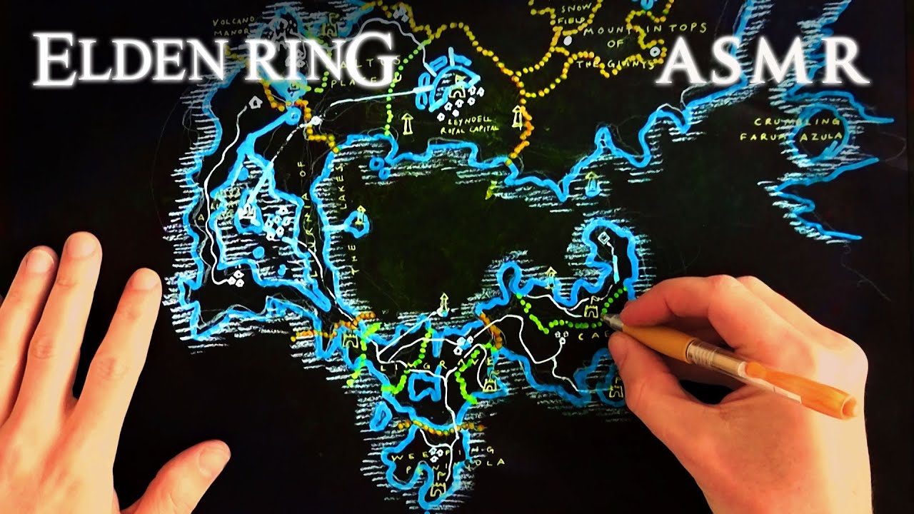 ASMR Elden Ring | Drawing Map of The Lands Between 1 Hour