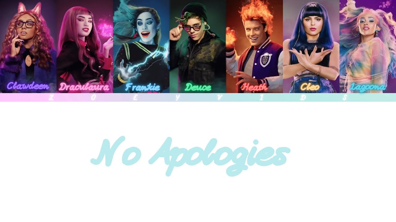 Monster High The Movie 'No Apologies' Color Coded Lyrics #colorcodedlyrics #monsterhigh