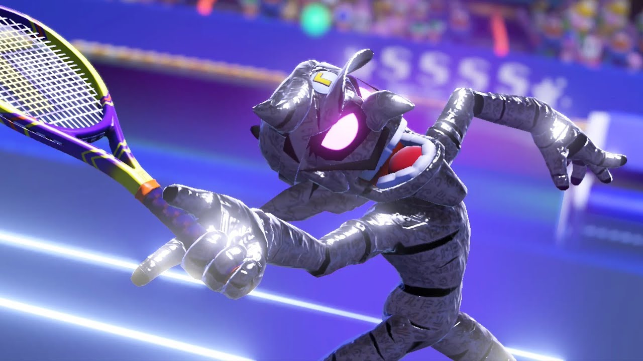Mario Tennis Aces - Peach & Daisy Vs Dark Wario & Dark Waluigi
