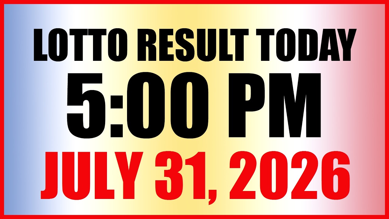 Lotto Result Today 5pm Draw July 31, 2026 Swertres EZ2 PCSO