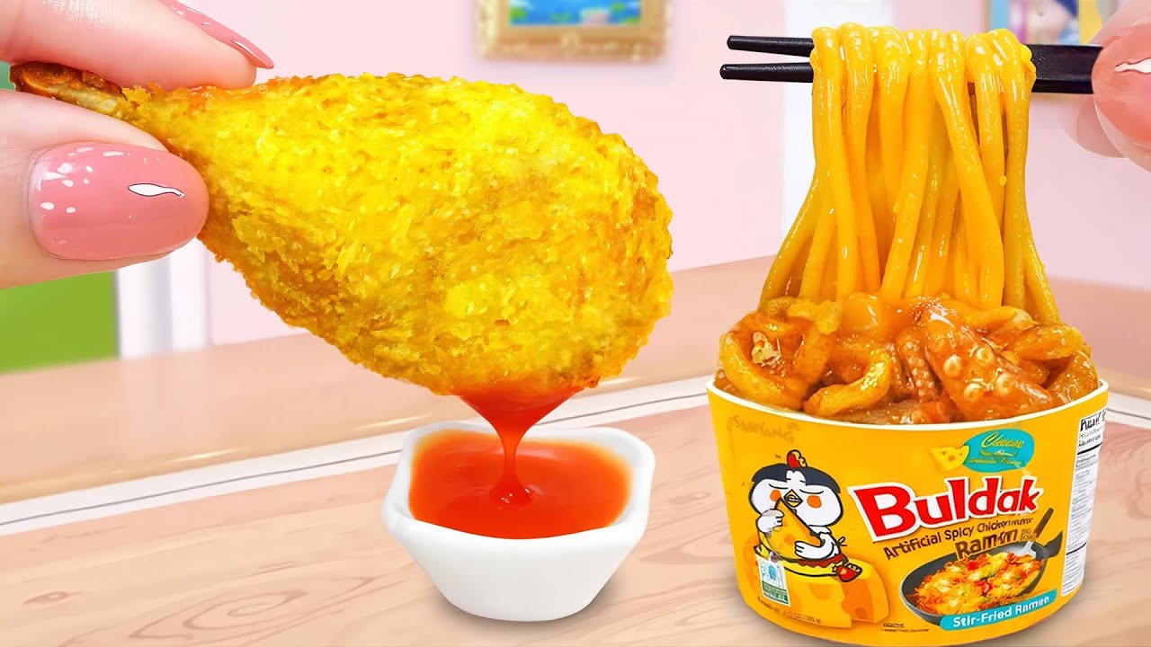 Street Food Korea Terbaik 😍 Resep Mie Ayam Pedas Tumis dan Mie 🌶️ Tiny Tasty Kitchen