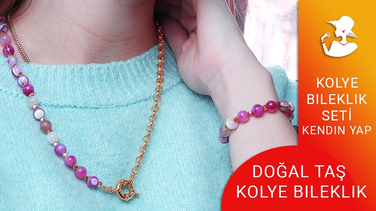 Doğal Taş Kolye Bileklik Seti | Kendin Yap Kolye Bileklik | DIY