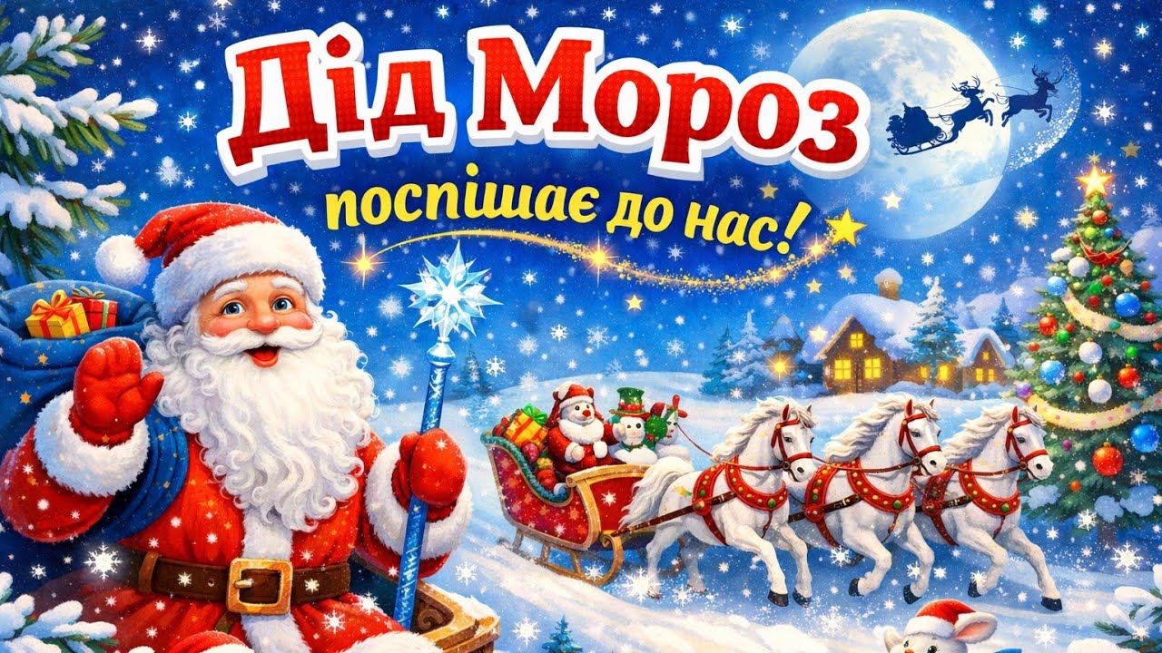 👉 Дід Мороз поспішає 🎅🎁 Весела новорічна пісня для дітей