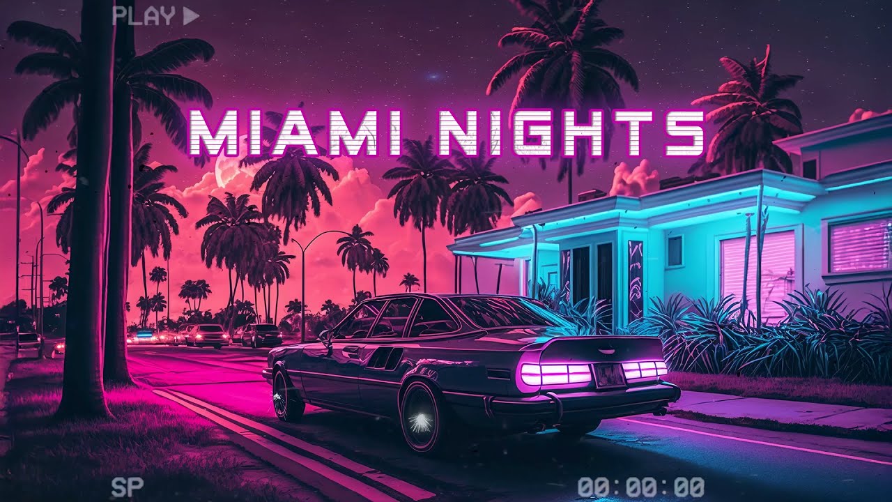 Retro Neon Miami Nights 🌕 Synthwave Music for Driving & Relaxation