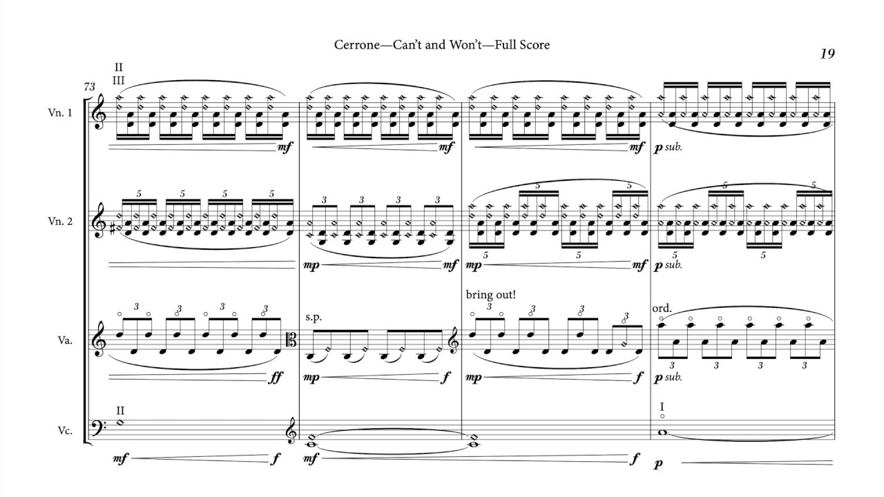Christopher Cerrone — Can't and Won't [Score Follow Edition]