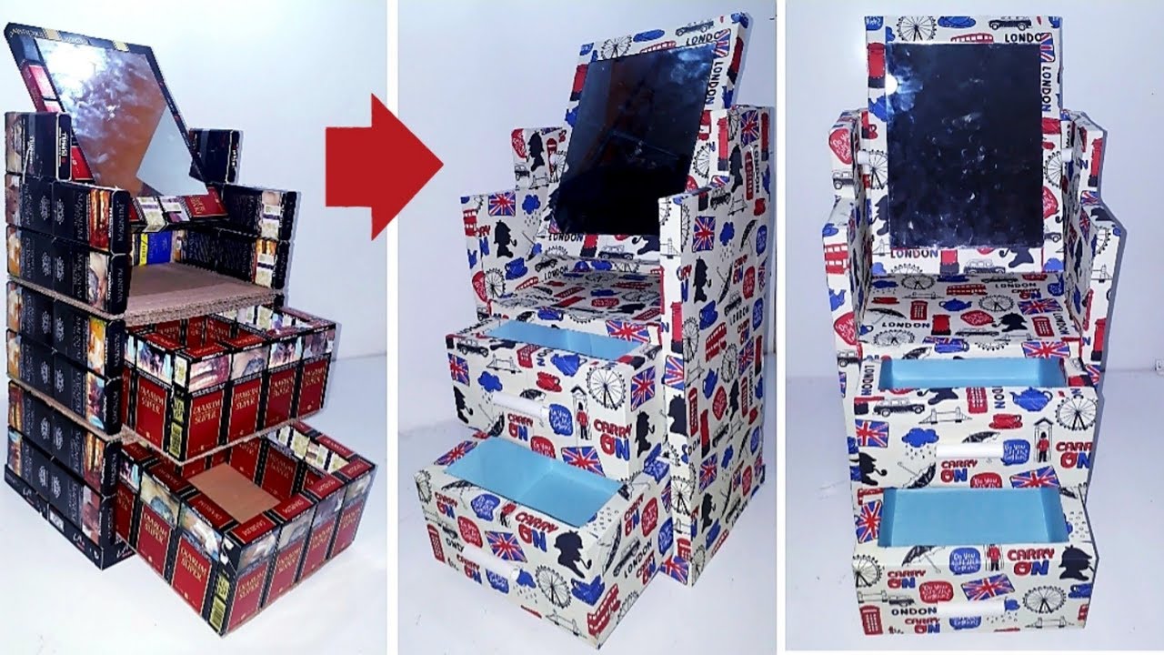 Ide kreatif kreasi unik dari bungkus rokok menjadi lemari make up cantik @AidinRH