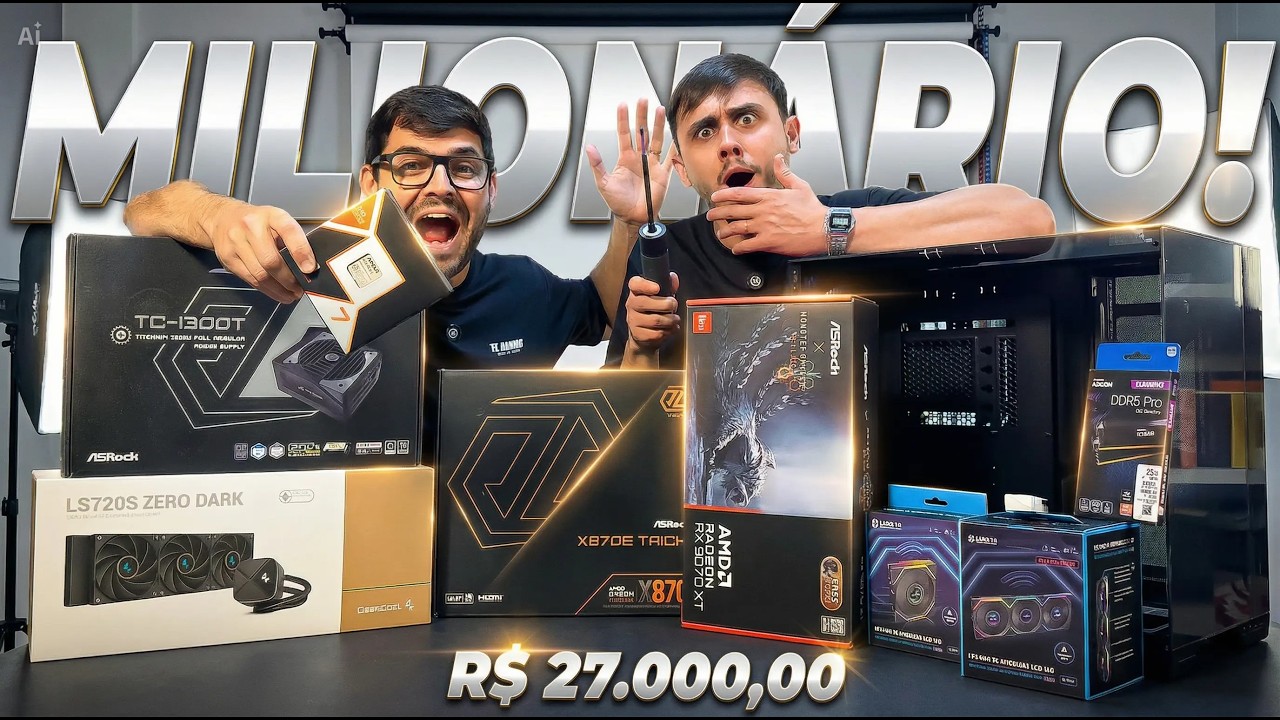 Montamos PC GAMER DE 27 MIL que o CEO da ASRock deu pro SOBRINHO de PRESENTE 🤑🤑 