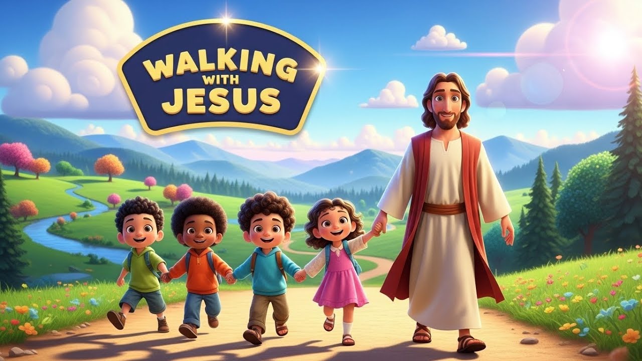 WALKING WITH JESUS | MORE CHRISTIAN SONGS FOR KIDS |  GOD'S KIDS CORNER