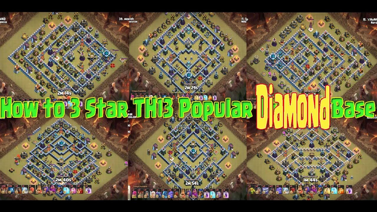 EASY! How To 3 Star Th13 Diamond War Base |  Th13 Diamond Base 3 Star | #clashofclans