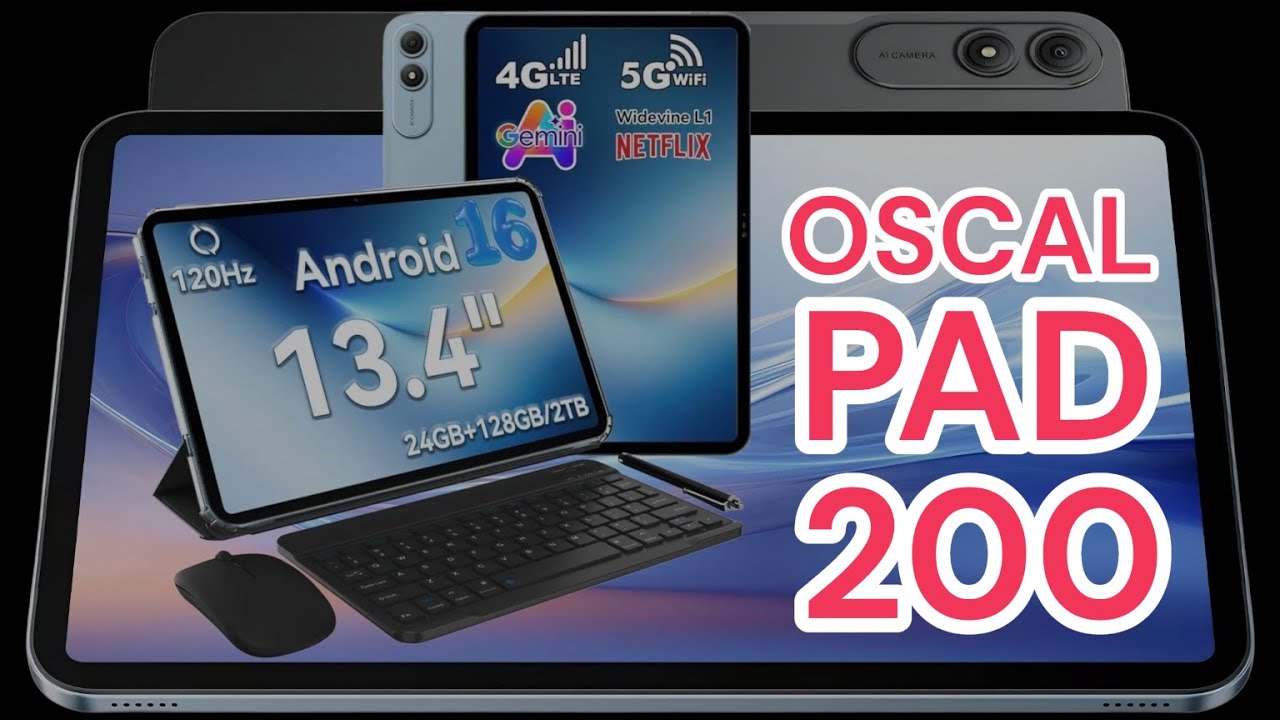 Tablet Oscal Pad 200 w super zestawie z wyświetlaczem 13,4