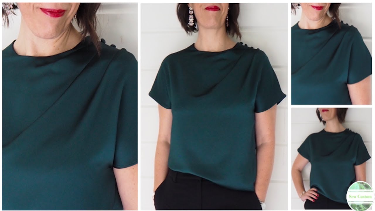 How I Sewed my Pleat & Button Shoulder Blouse