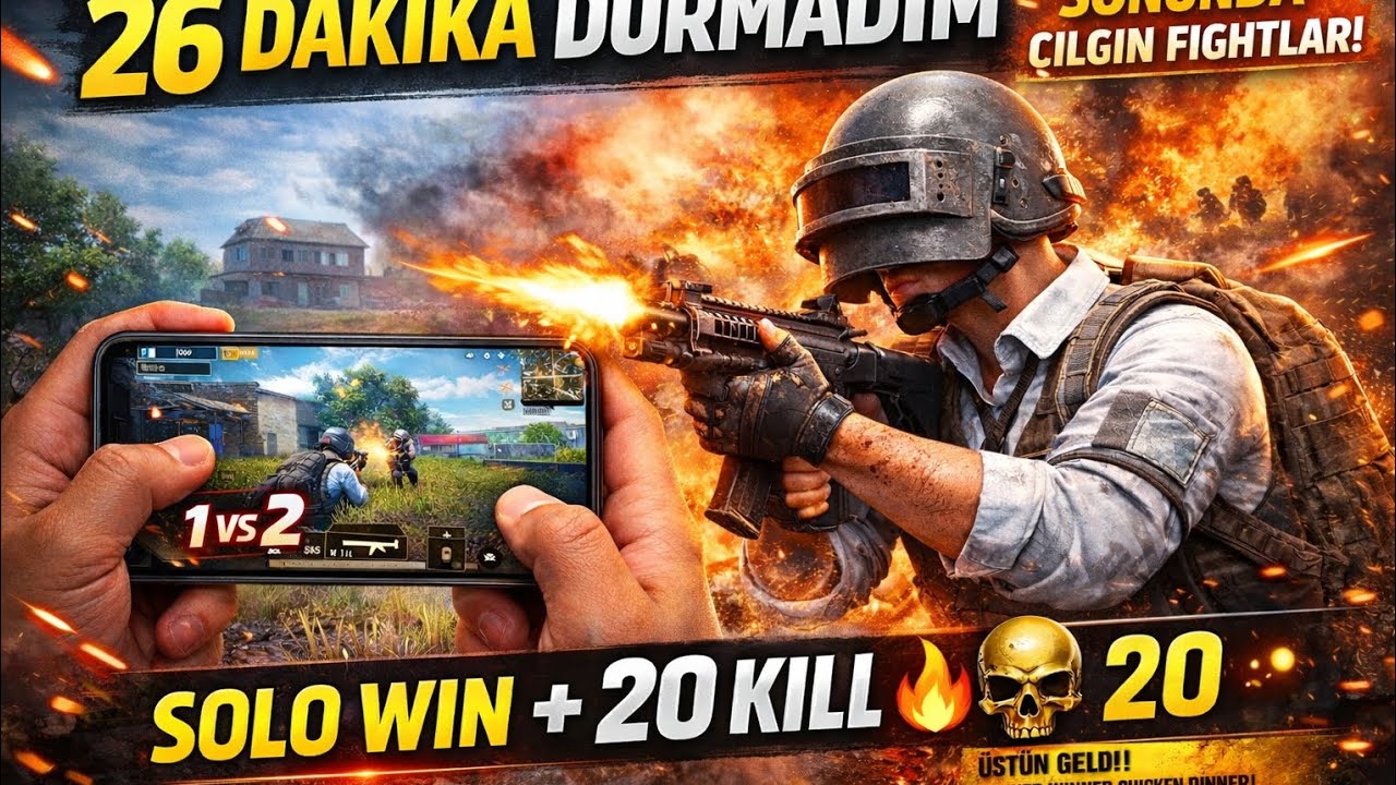 “Solo Girdim, Ortalık Karıştı 😮‍🔥 | PUBG Mobile Win + 1v2 Fightlar”
