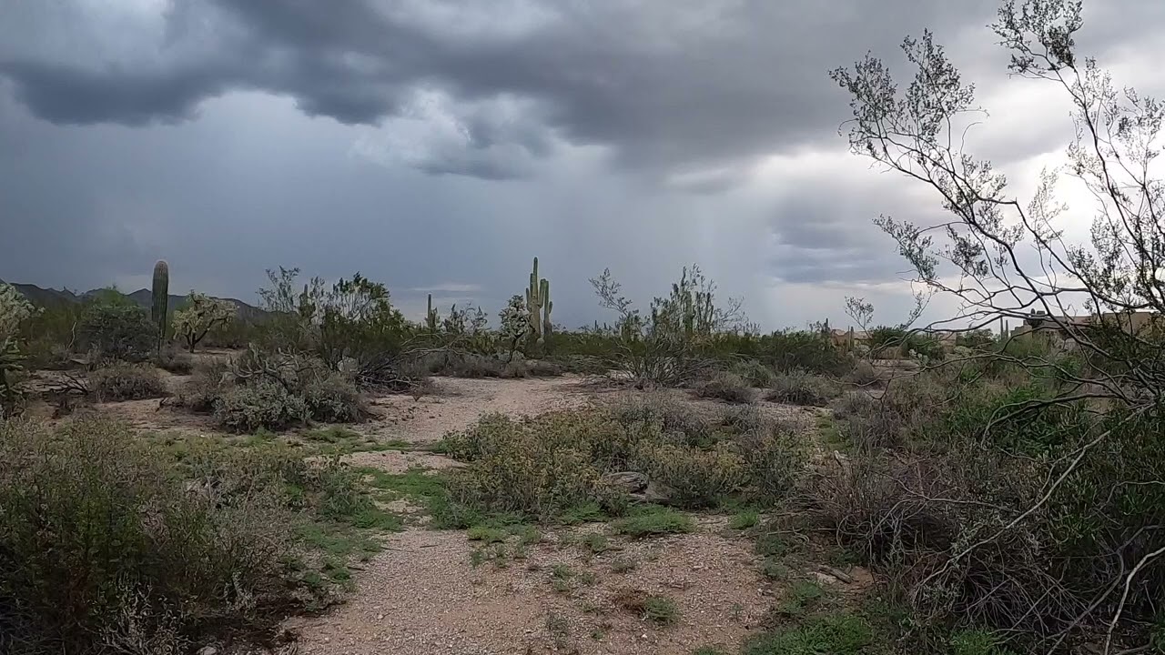 Stunning Arizona Rain.  Huge Storm on the Desert Edge for Ambiance.  #ambiance #minuet #moonsoon