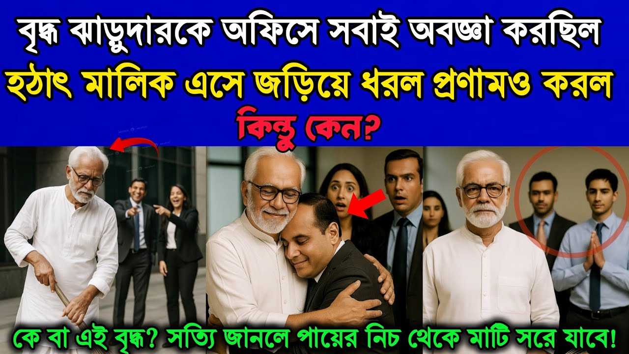 বৃদ্ধ ঝাড়ুদারকে অফিসে সবাই অবজ্ঞা করছিল, হঠাৎ মালিক এসে জড়িয়ে ধরল! কেন? সত্যিটা জানলে অবাক হবেন!